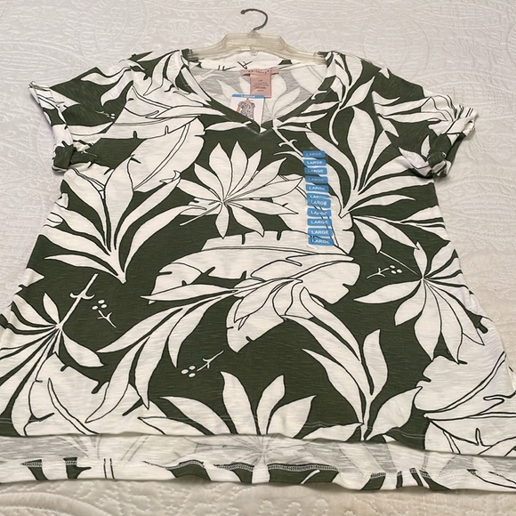 NWT PHILOSOPHY Republic Clothing Cotton Tropical Palm Print Popover Top Large - Picture 13 of 15